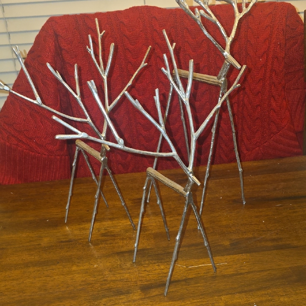 Pottery Barn Silver Reindeer Decor